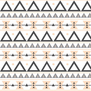 Tribal in Blush and Grey - Triangles