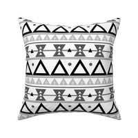 Tribal in Black, Grey, and White - Triangles