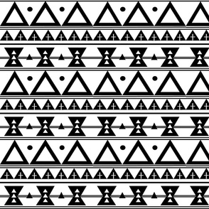 Tribal in Black and White - Triangles 