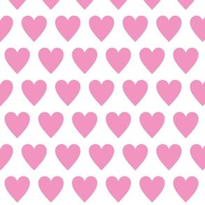 Hearts pink on white