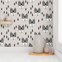 geometric fox head // grey fox fox head kids design cute trendy foxes for kids