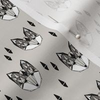 geometric fox head // grey fox fox head kids design cute trendy foxes for kids