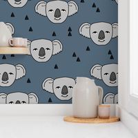 koala // blue grey koala fabric cute kids australian fabric