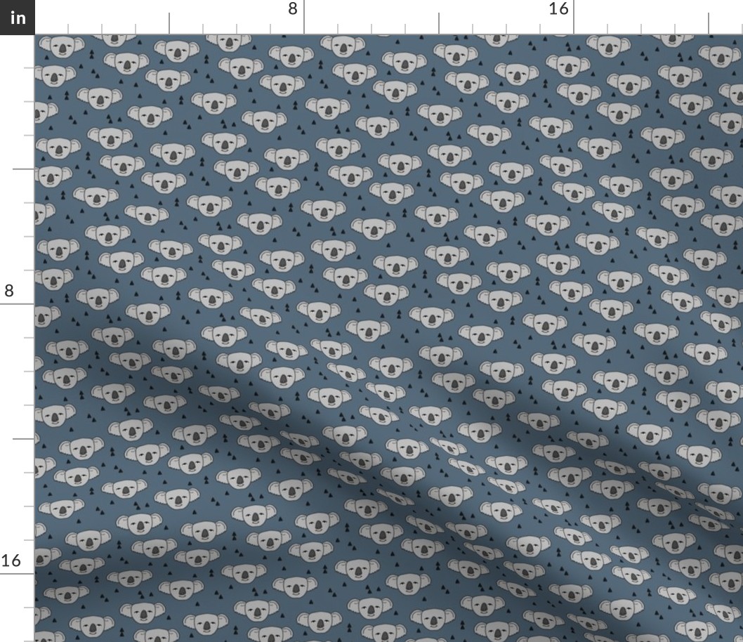 koala // blue grey koala fabric cute kids australian fabric