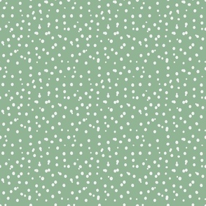 Messy Polka Dots in Dark Sea Green | 6" Repeat