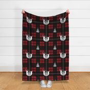 Buffalo Plaid Red Stag and Doe