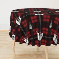 Buffalo Plaid Red Stag and Doe