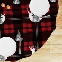 Buffalo Plaid Red Stag and Doe