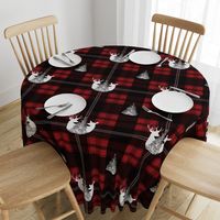 Buffalo Plaid Red Stag and Doe