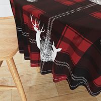 Buffalo Plaid Red Stag and Doe