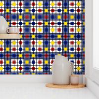 A windowpane plaid for those who like Mondrian by Su_G_©SuSchaefer