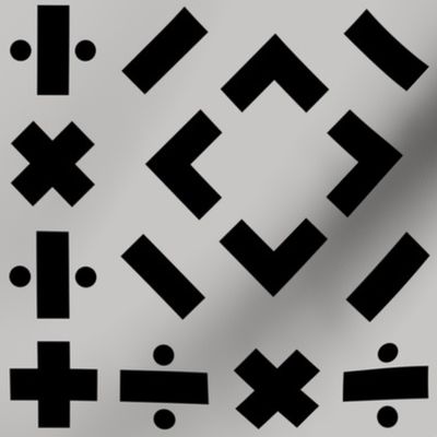math symbols - solid black on gray