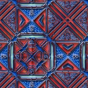 Red and Blue tile shimmer