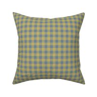 gingham mesh yellow on blue 