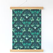 Under the Sea Damask Green