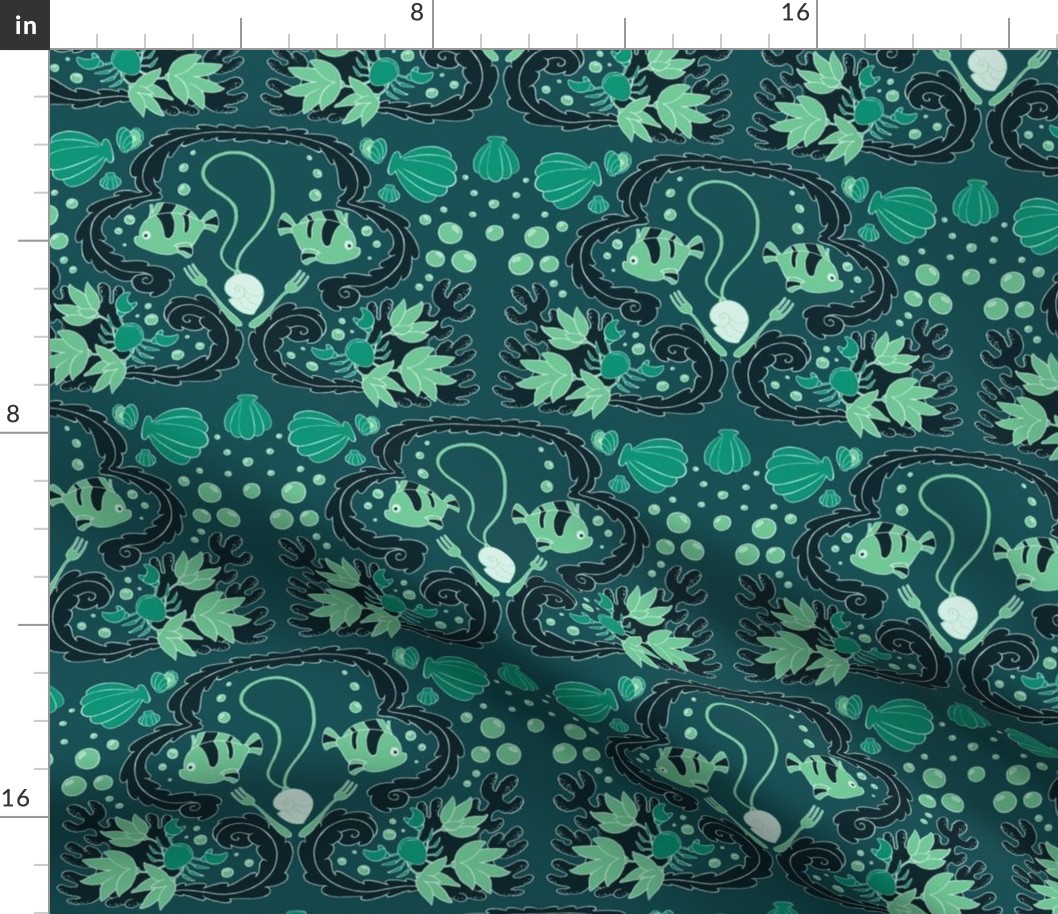 Under the Sea Damask Green