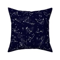 Zodiac Constellations in Night Navy