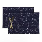 Zodiac Constellations in Night Navy