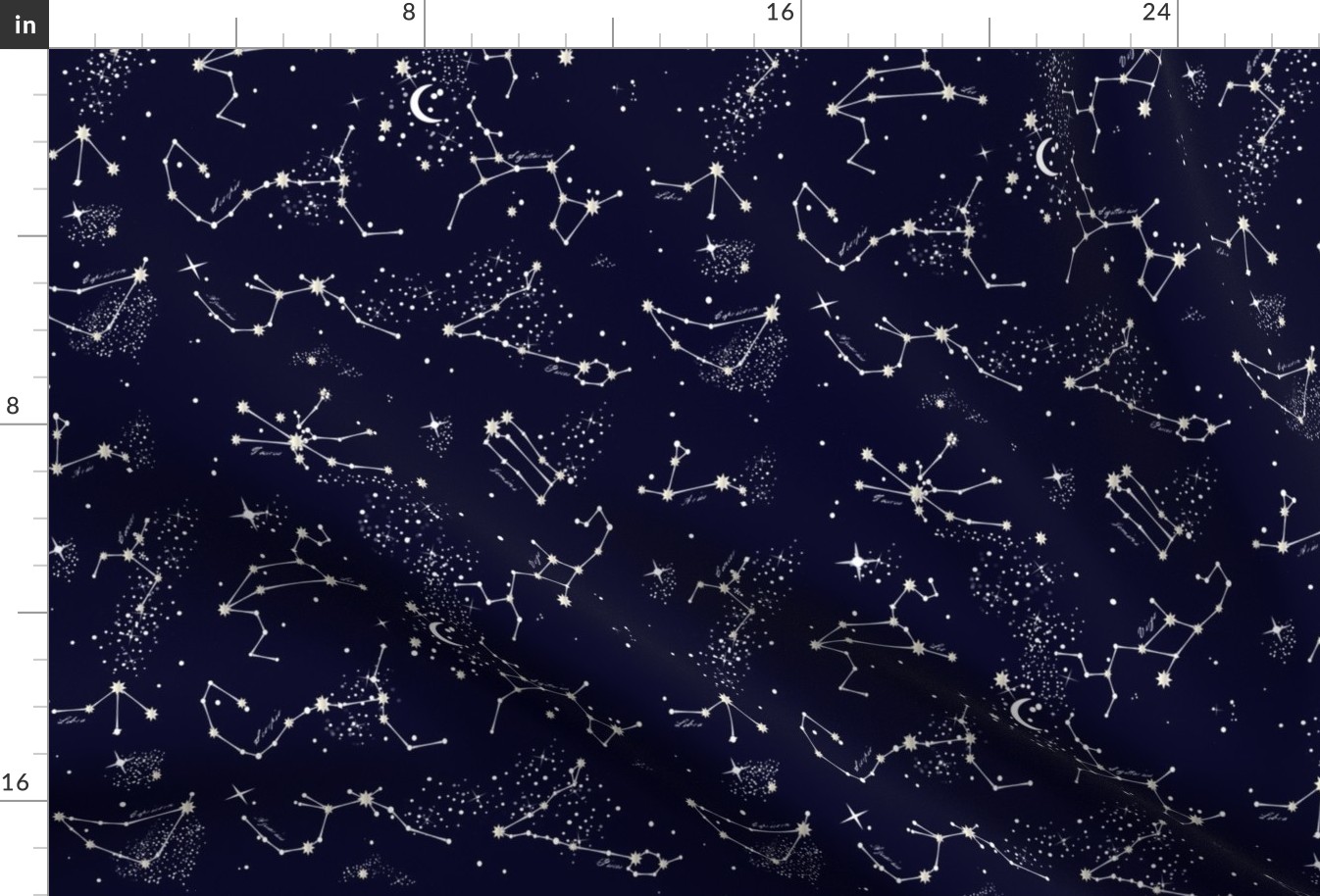 Zodiac Constellations in Night Navy