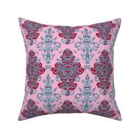 Damask pink red