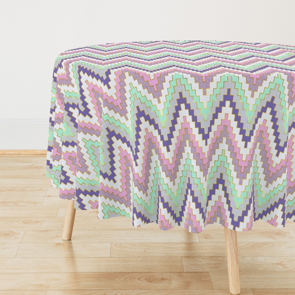 Luxe Chevron in Bright Mint and Violet