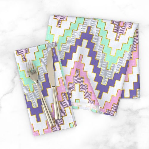 Luxe Chevron in Bright Mint and Violet