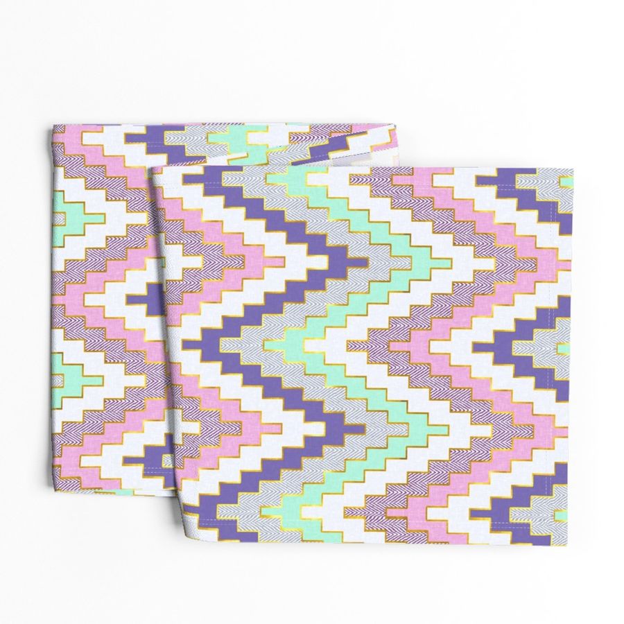 Luxe Chevron in Bright Mint and Violet