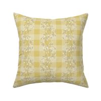 gingham mesh lemon pie gray and white vines_