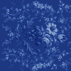 Faded Rococo in deep blueberry