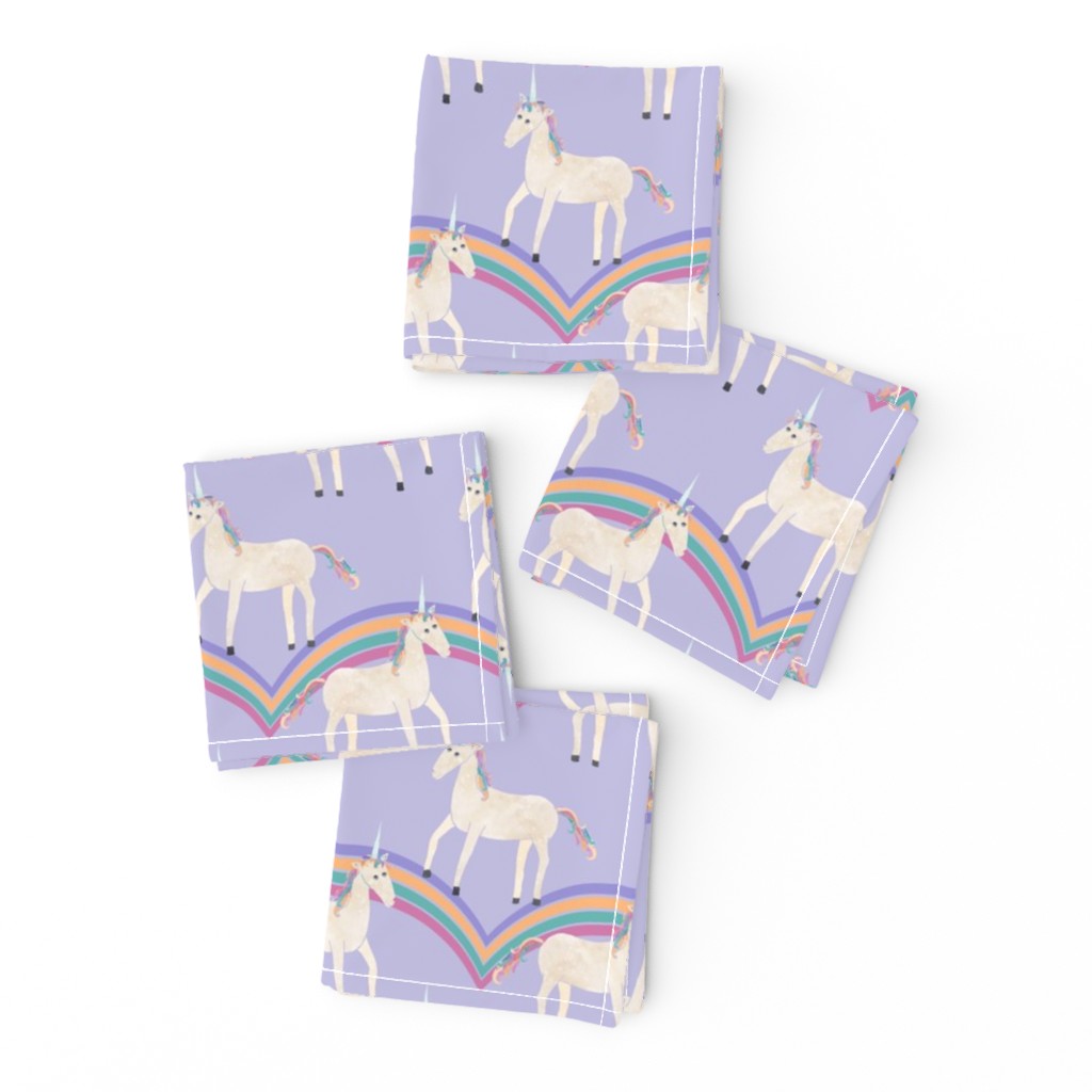 Unicorns & Rainbows on Purple