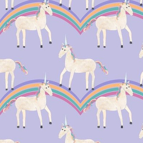 Unicorns & Rainbows on Purple