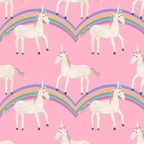 Unicorns & Rainbows on Pink