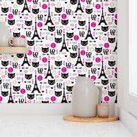 Paris mon amour cute eiffel tower kitten and love icons for valentines day