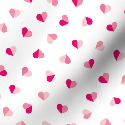 Abstract scandinavian style pastel pink hearts love print for Valentine