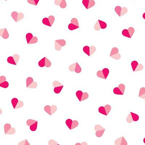 Abstract scandinavian style pastel pink hearts love print for Valentine