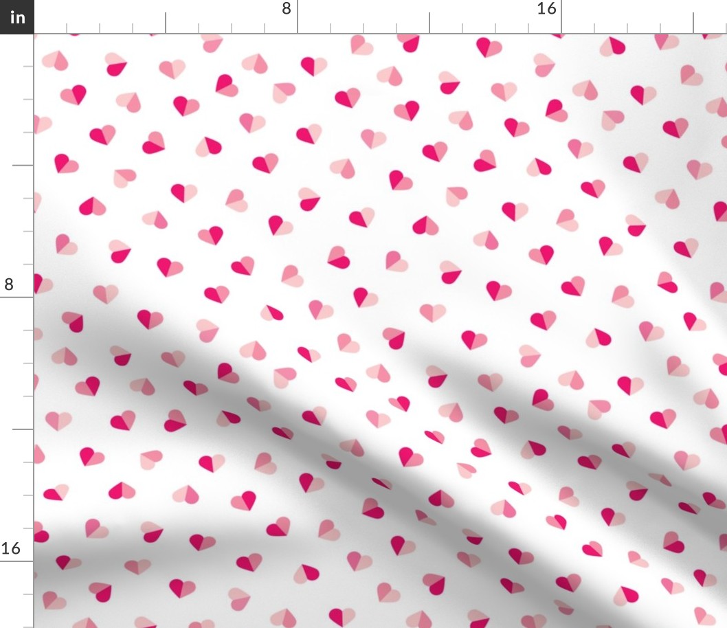 Abstract scandinavian style pastel pink hearts love print for Valentine