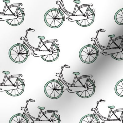 Dutch Amsterdam hipster bike illustration scandinavian themed pattern