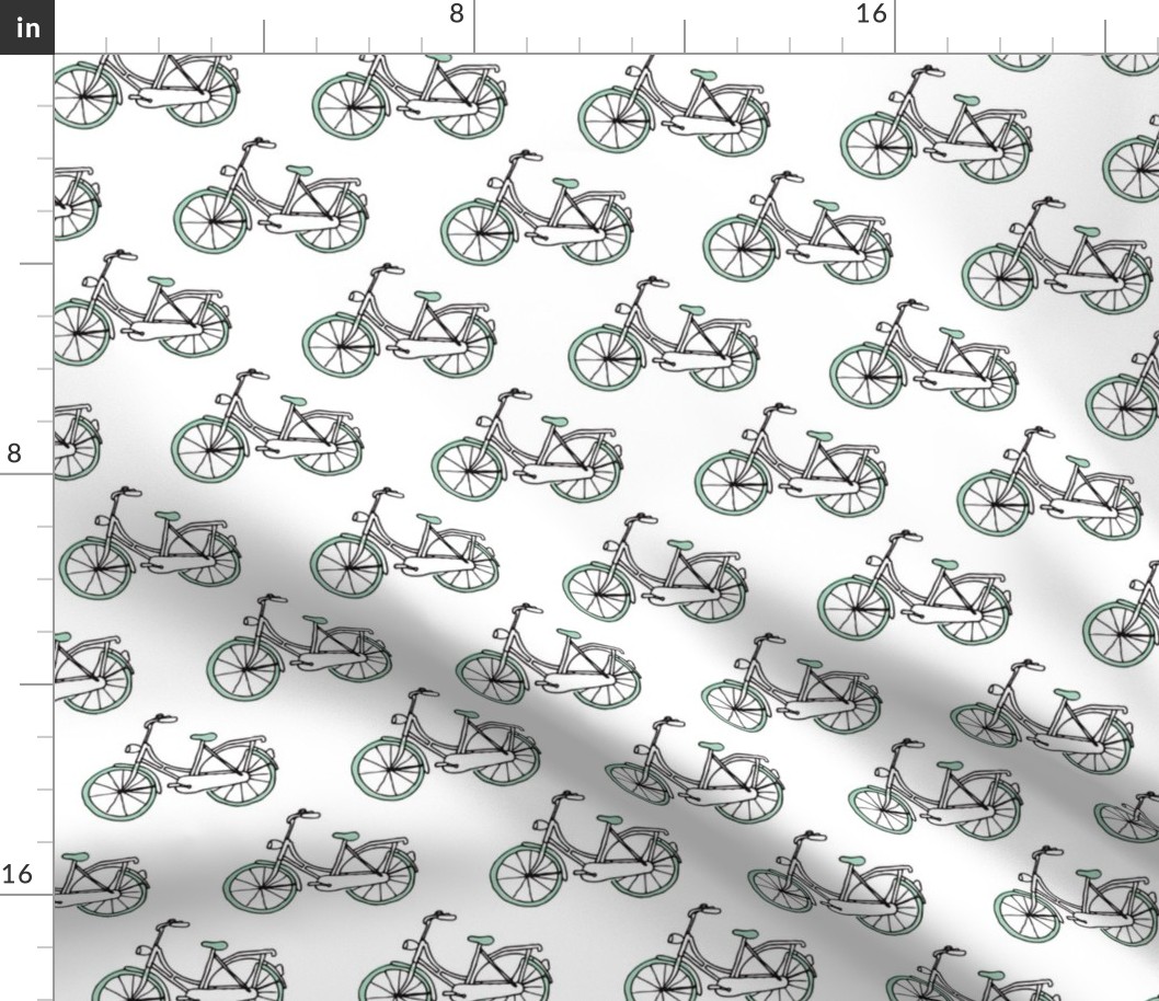 Dutch Amsterdam hipster bike illustration scandinavian themed pattern