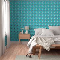 Cute retro blue scandinavian woodland deer antlers pattern