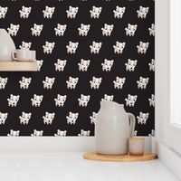 Cute retro black badger scandinavian woodland skunk raccoon illustration pattern