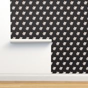 Cute retro black badger scandinavian woodland skunk raccoon illustration pattern