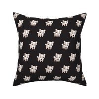 Cute retro black badger scandinavian woodland skunk raccoon illustration pattern