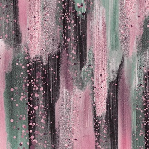 paint splatter pink and emerald