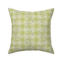 gingham mesh lime pie gray and white vines