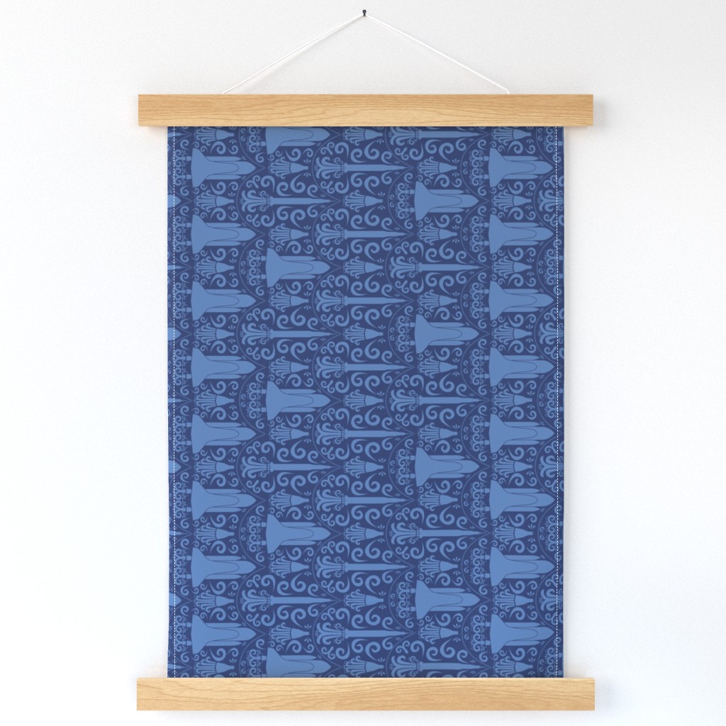 Rocket Science Damask (Navy Rotated)