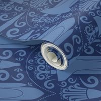 Rocket Science Damask (Navy Rotated)