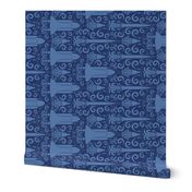 Rocket Science Damask (Navy Rotated)