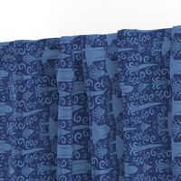 Rocket Science Damask (Navy Rotated)