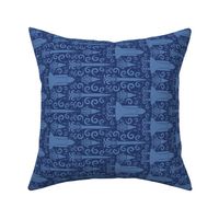 Rocket Science Damask (Navy Rotated)