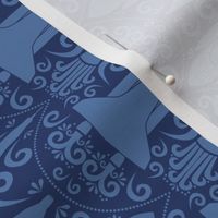 Rocket Science Damask (Navy Rotated)